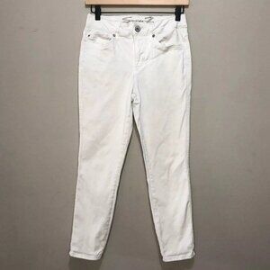 Seven7 White High Rise Skinny Crop Button Fly Jean
